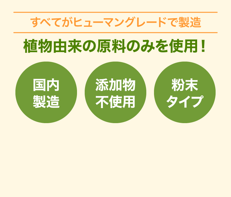 すべてがヒューマングレードで製造