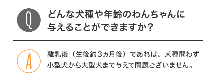 Q：どんな犬種や年齢でも大丈夫？